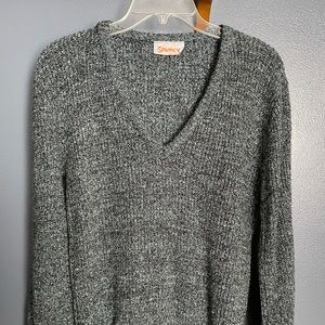 Women's Vintage 1980's Spunky Sweater V-Neck Blue Black Made in USA Size Small